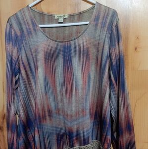 One World Live And Let Live XL Boho Peasant Blouse
